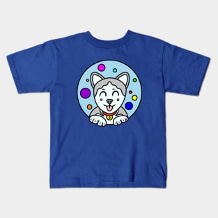 Cartoon Siberian Husky Kids T-Shirt